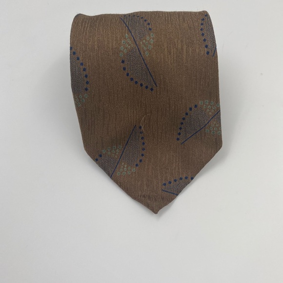 Giorgio Armani Brown Tie with Blue and Green Details - Picture 1 of 6